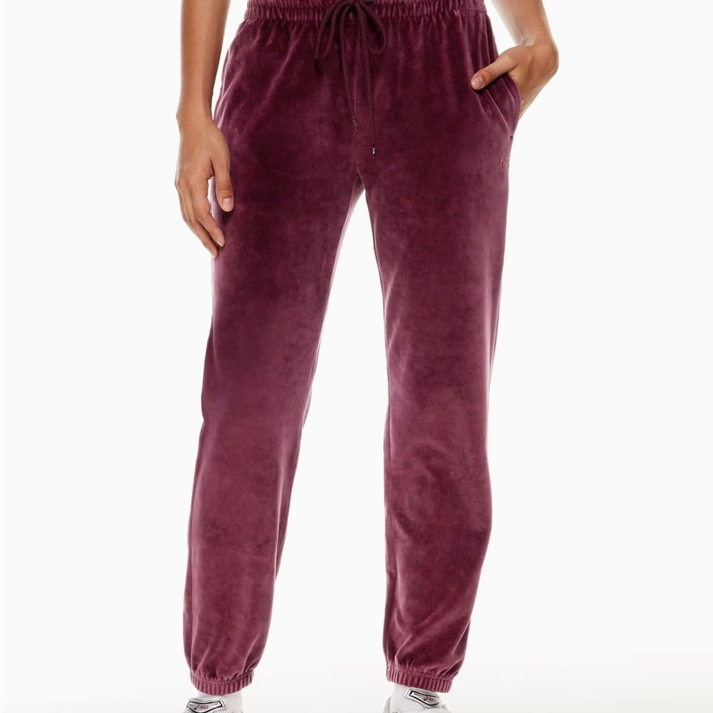 TNA Plush Velvet Joggers - Rich Plum